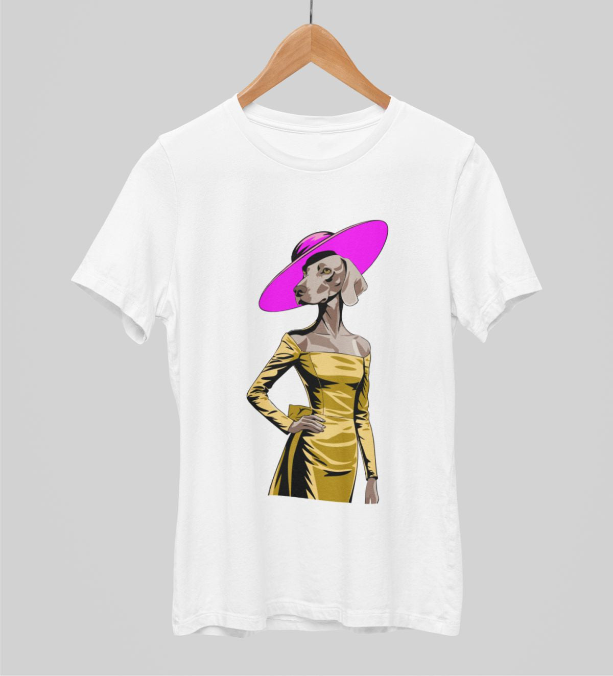 Balti unisex marškinėliai "Gražioji dama"