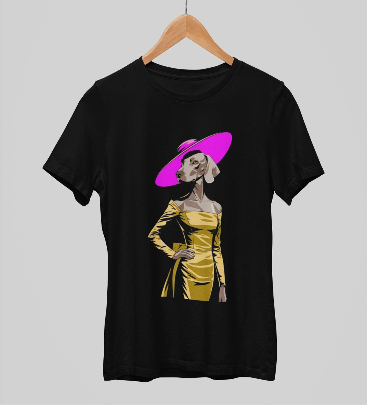 Juodi unisex marškinėliai "Gražioji dama"