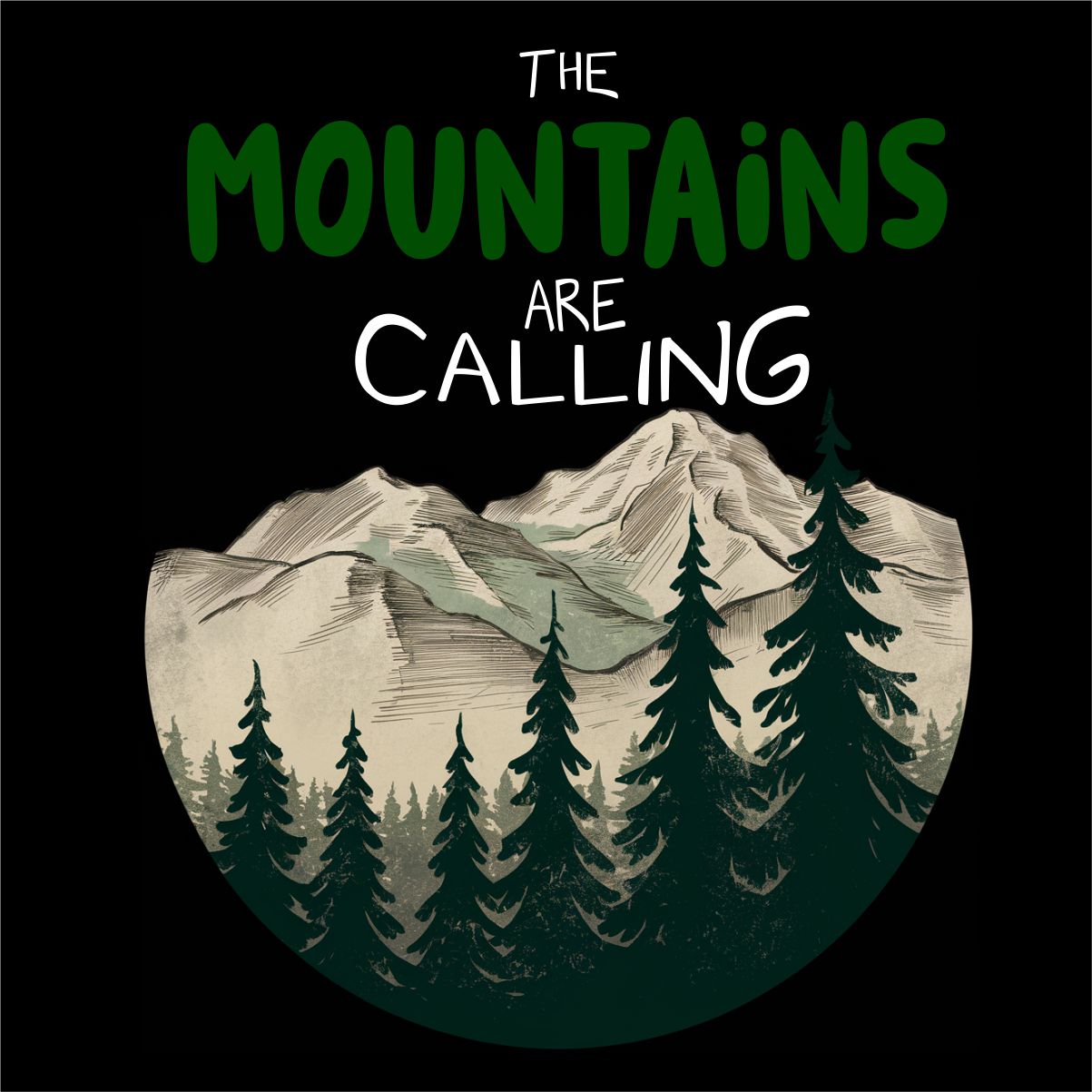 Juodi UNISEX marškinėliai "The mountains are calling"