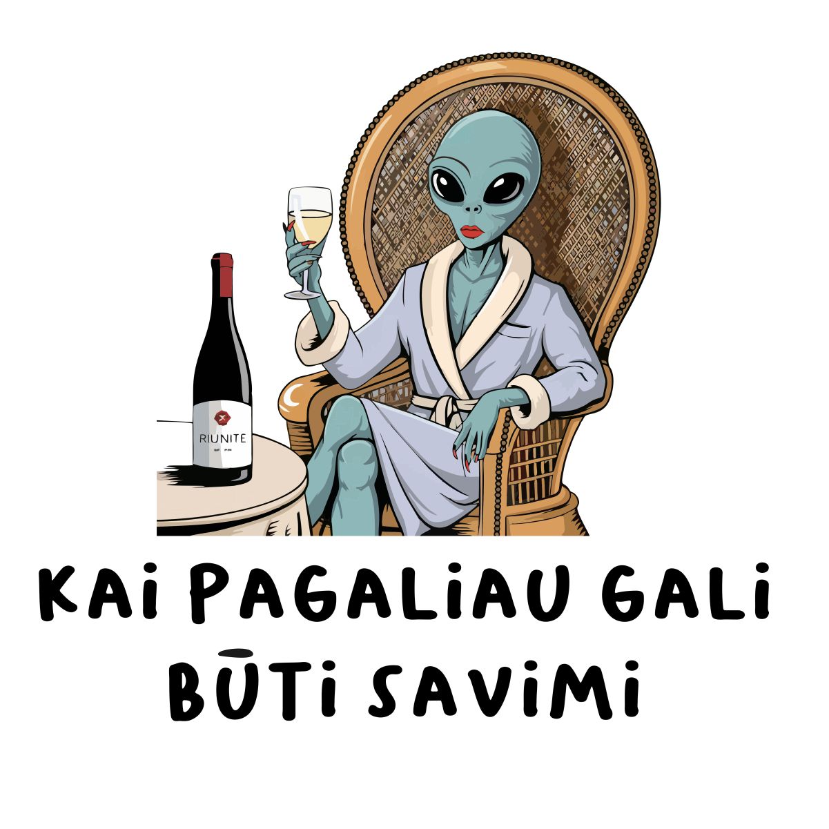 Balti  UNISEX marškinėliai "Kai pagaliau gali būti savimi"