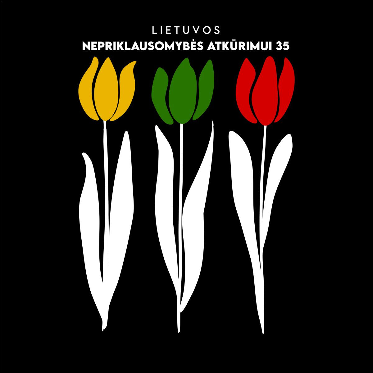Juodas džemperis be gobtuvo "Nepriklausomybės atkūrimui 35"