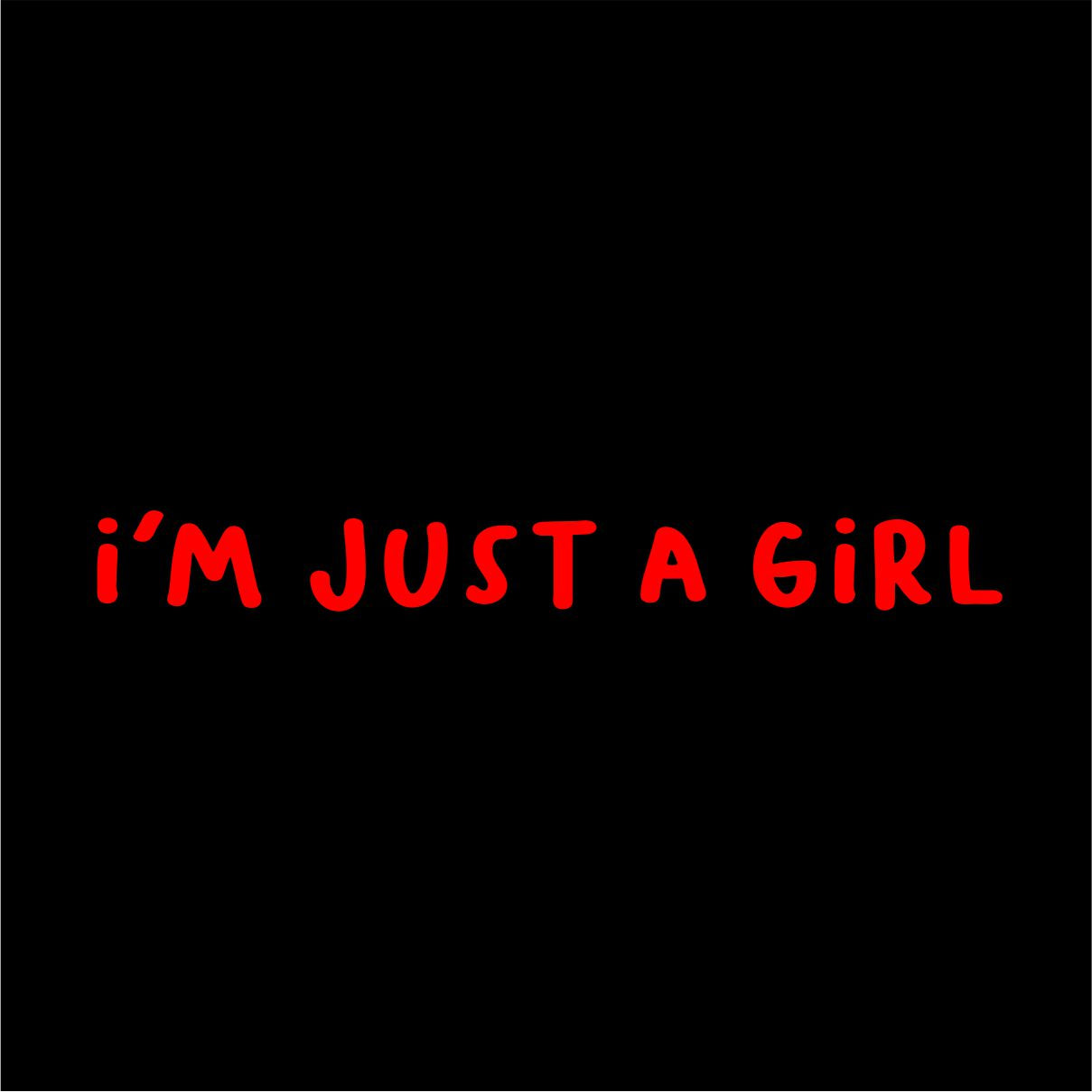 Juodas džemperis be gobtuvo "I'm just a girl"