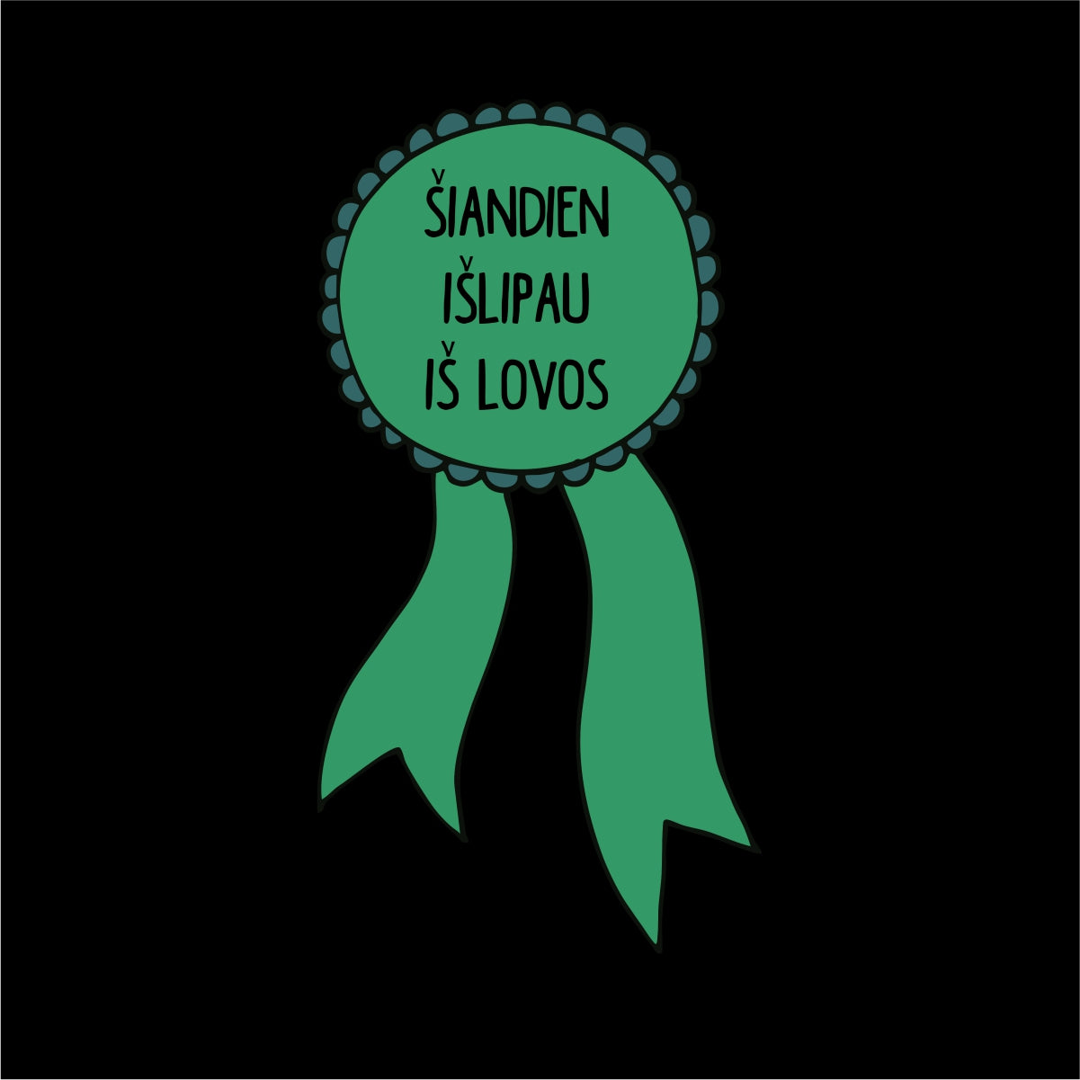 Juodas džemperis be gobtuvo "Šiandien išlipau iš lovos"