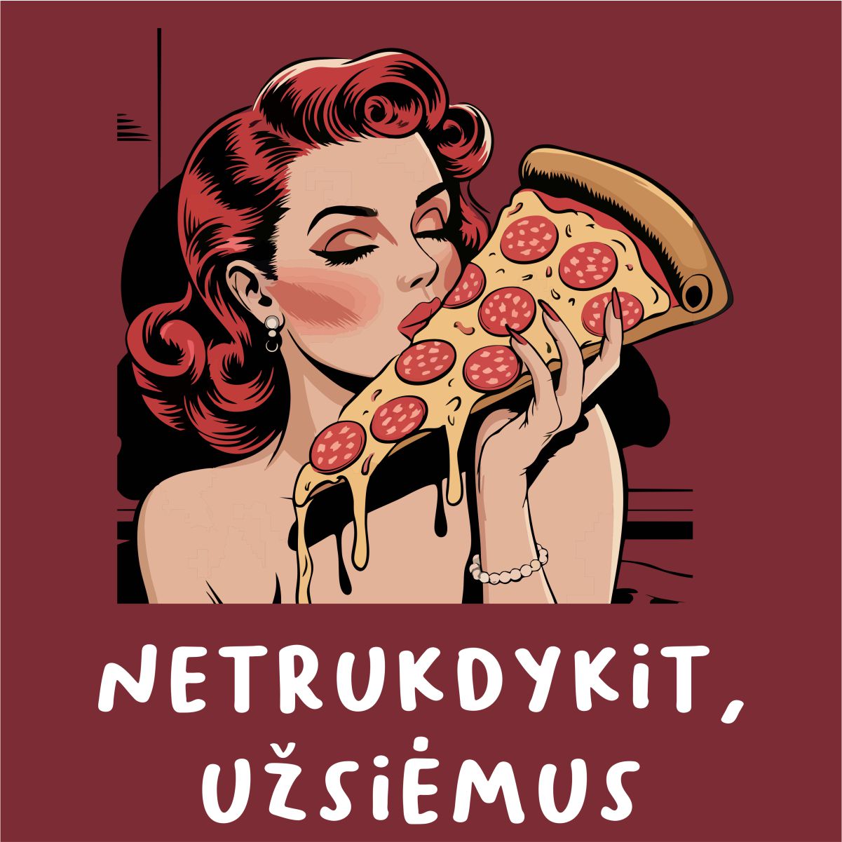 Burgundiški UNISEX marškinėliai "Netrukdykit, užsiėmus"