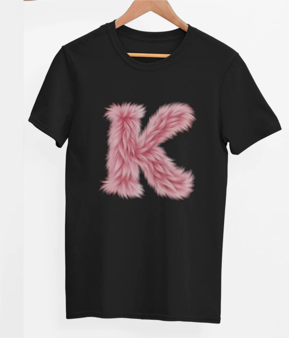 Juodi UNISEX marškinėliai "K raidė" (L dydis). Pagaminta prekė. Greitas išsiuntimas!