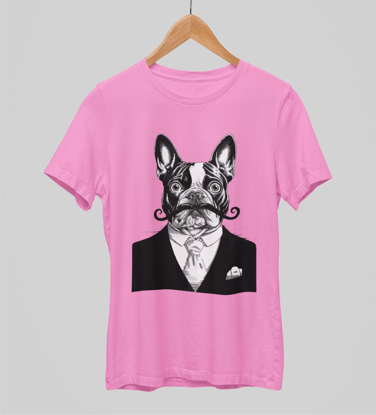 Rožiniai unisex marškinėliai "Džentelmenas"