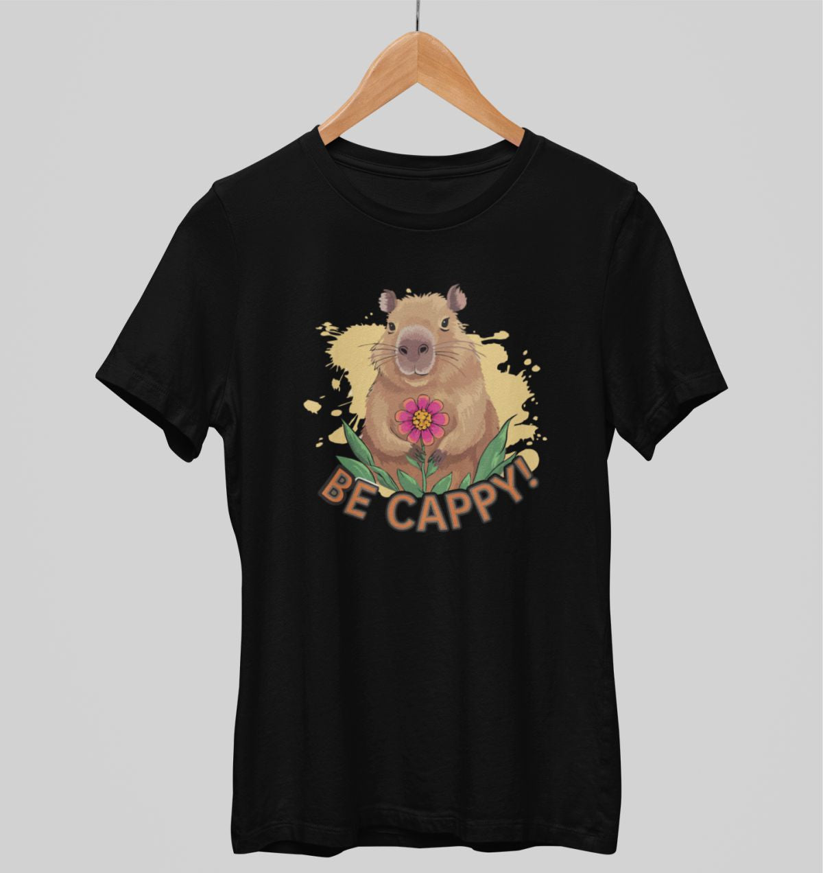 Juodi UNISEX marškinėliai "Be cappy"