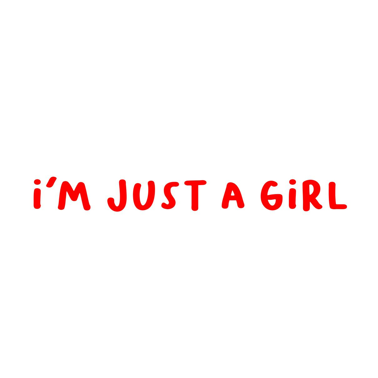 Baltas džemperis be gobtuvo "I'm just a girl"