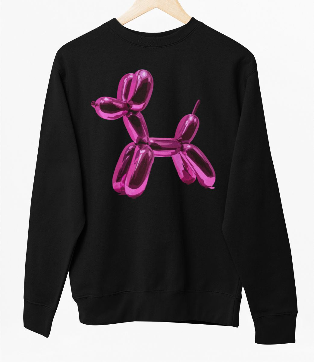 Juodas UNISEX džemperis be gobtuvo "Metalinis šuo"