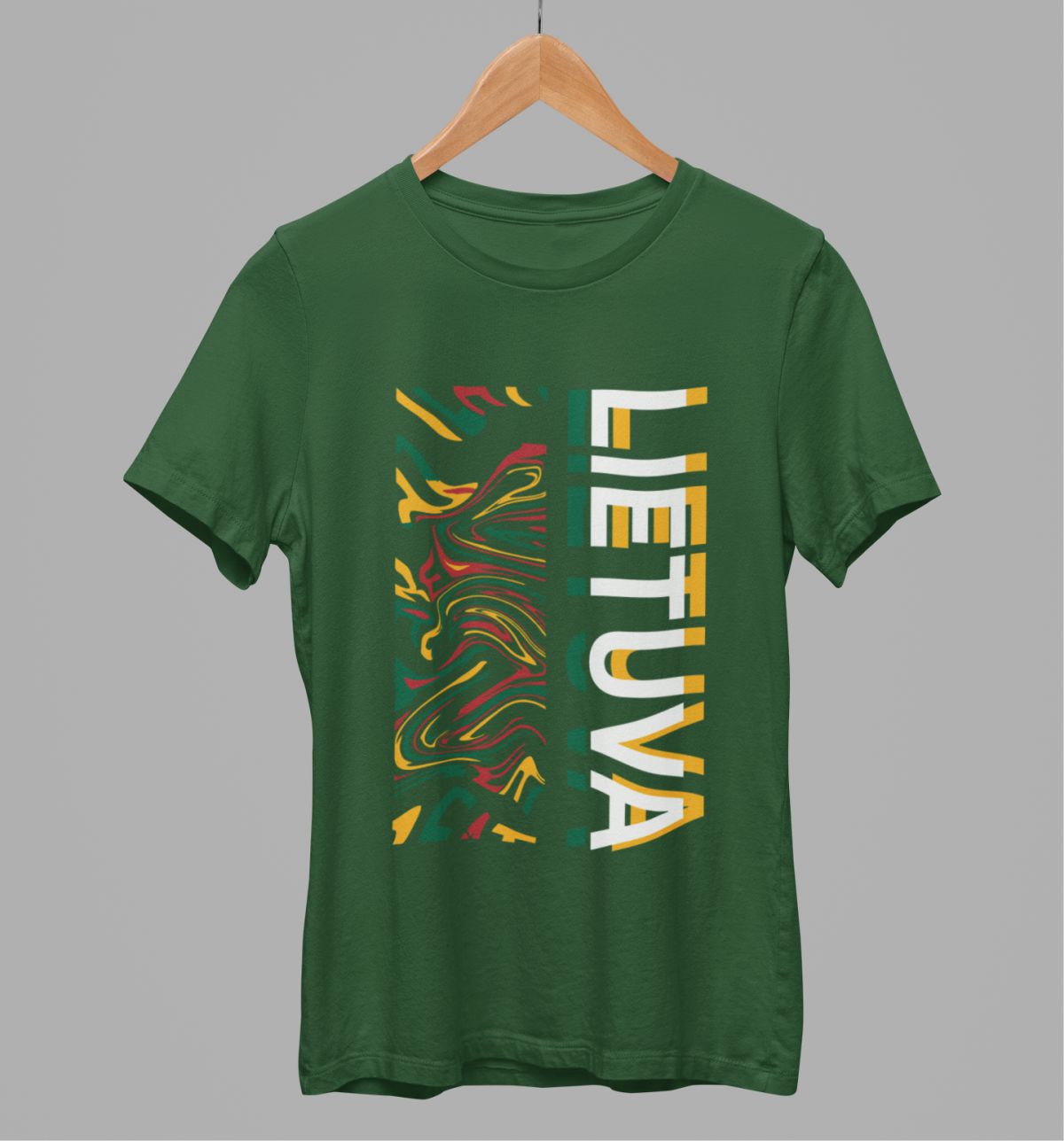 Tamsiai žali UNISEX marškinėliai "Mano tauta"