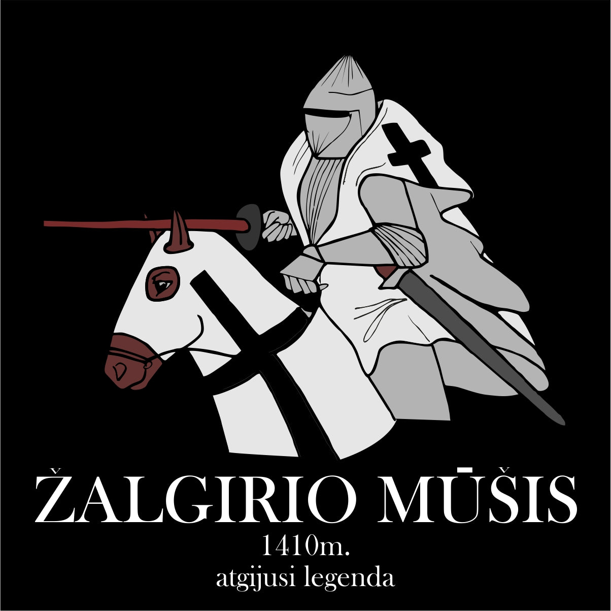 Juodas džemperis be gobtuvo "Žalgirio mūšis"