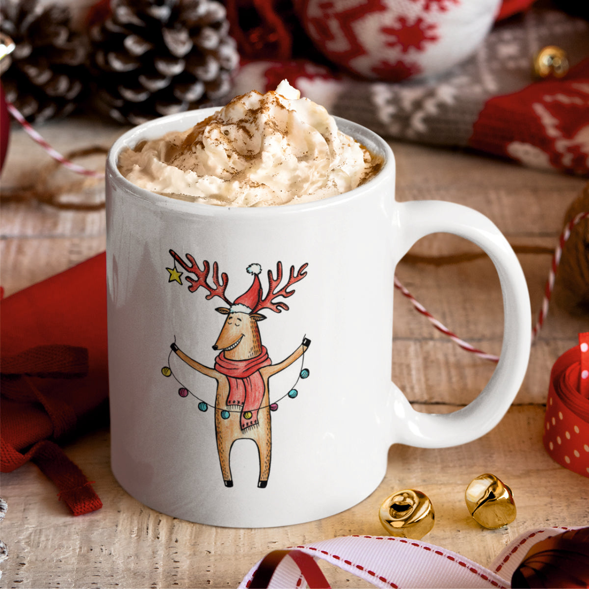 Puodelis su spauda "Briedis"