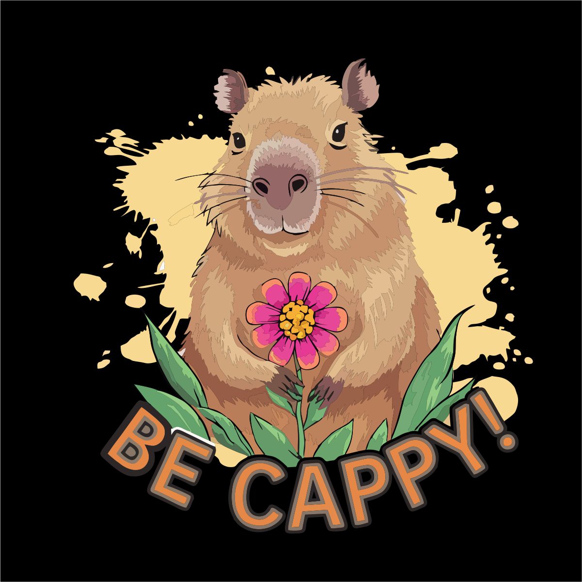 Juodi UNISEX marškinėliai "Be cappy"