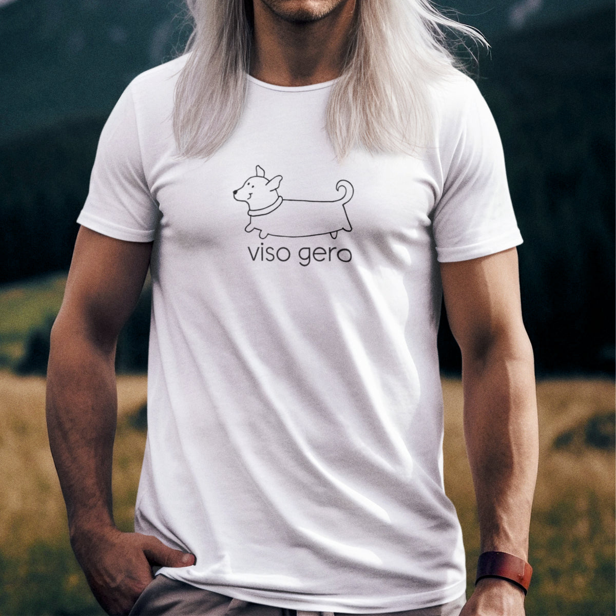 Balti UNISEX marškinėliai "Viso gero"