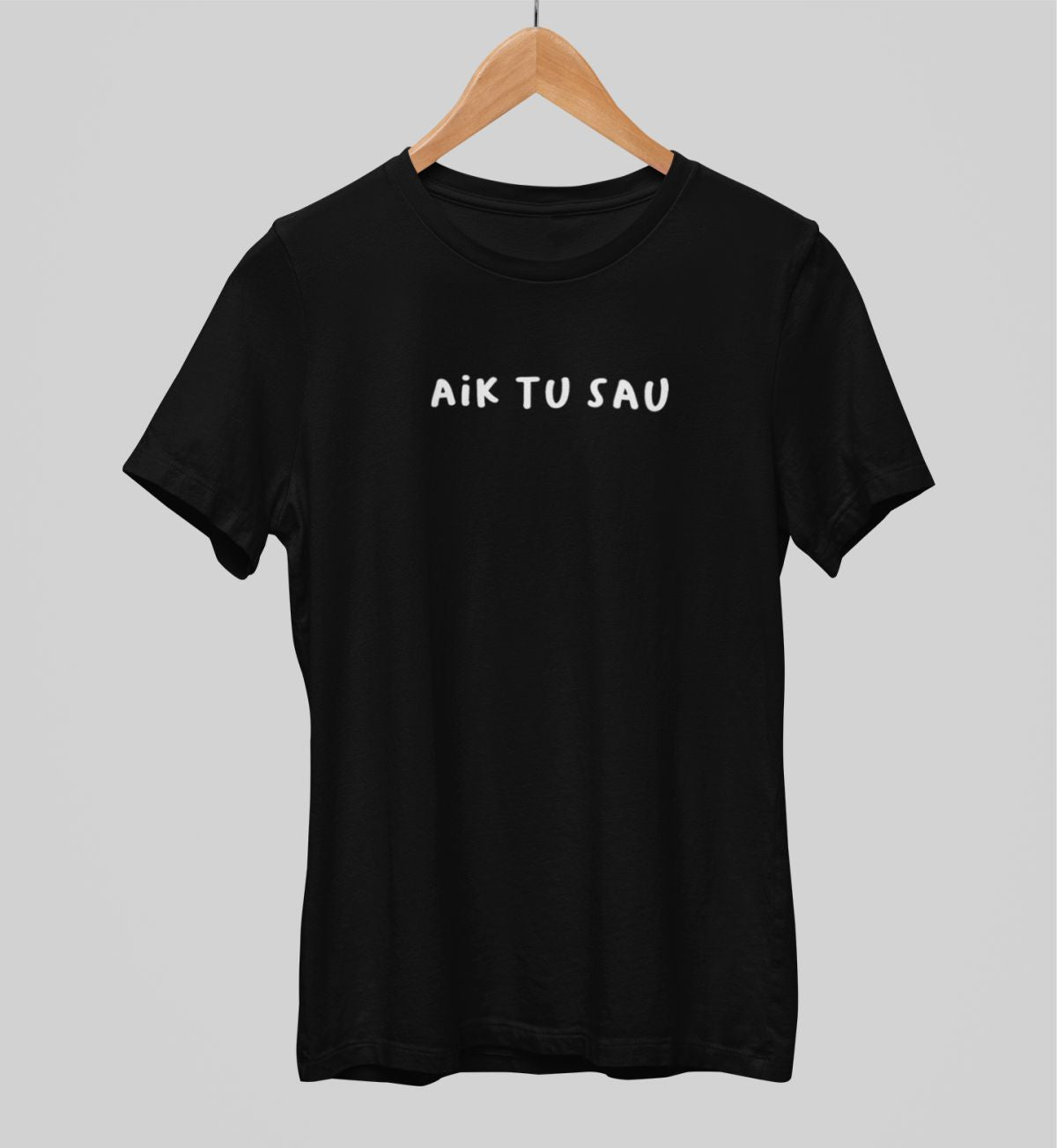 Juodi UNISEX marškinėliai "Aik tu sau"