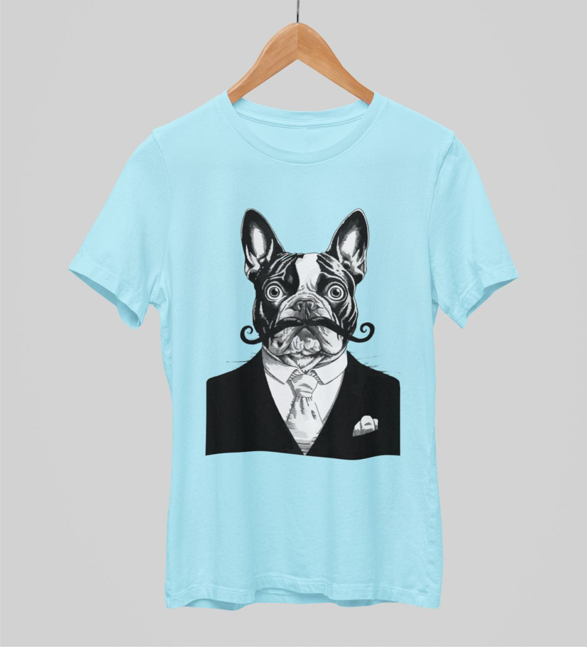 Melsvi unisex marškinėliai "Džentelmenas"