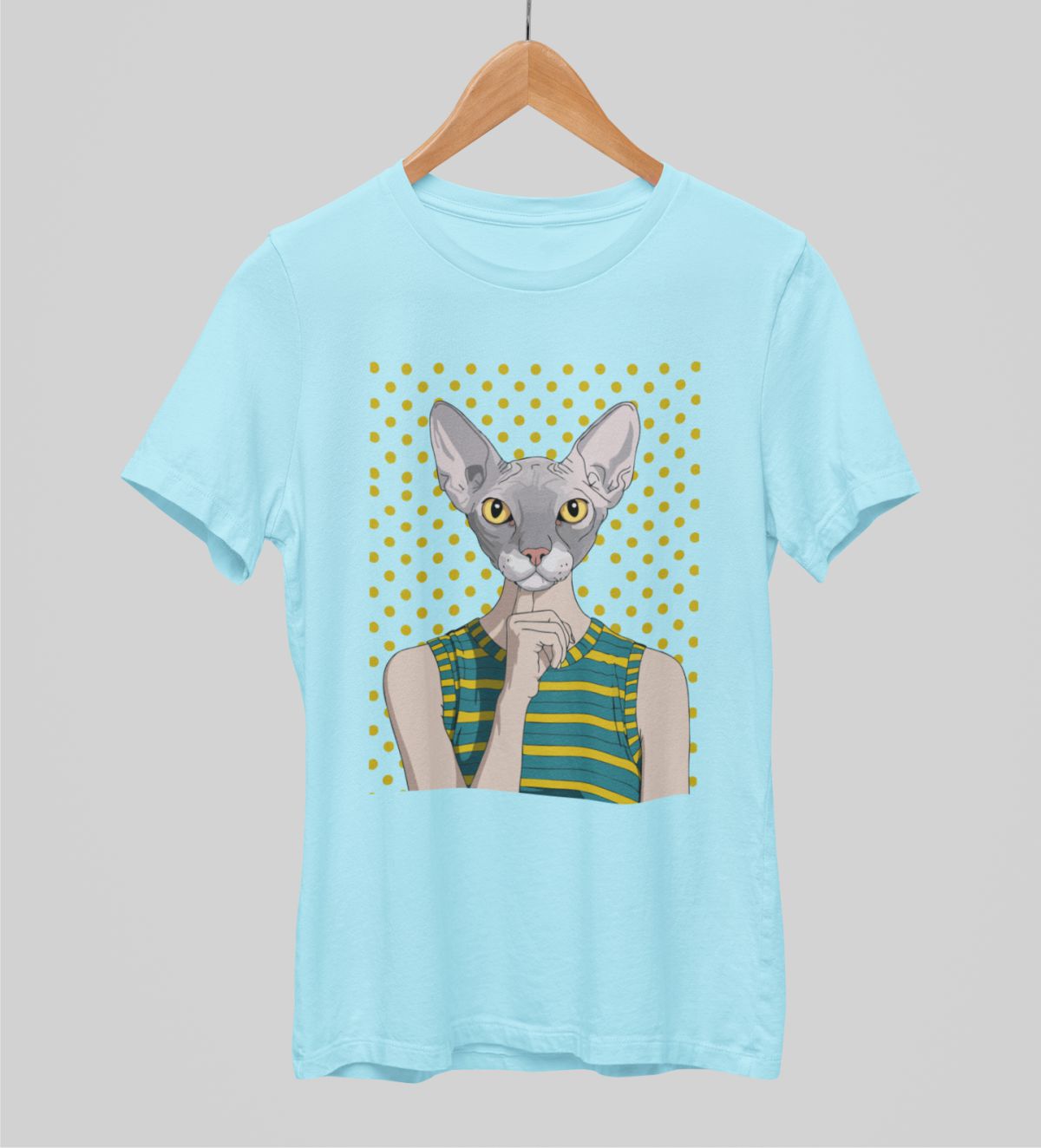 Melsvi unisex marškinėliai "Sfinksė"