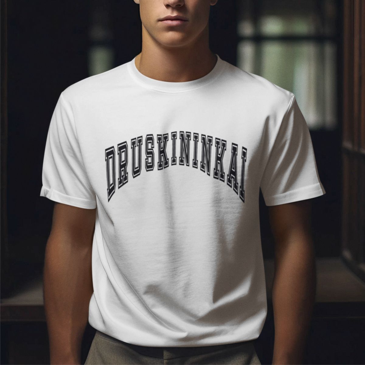 Balti UNISEX marškinėliai "Druskininkai"