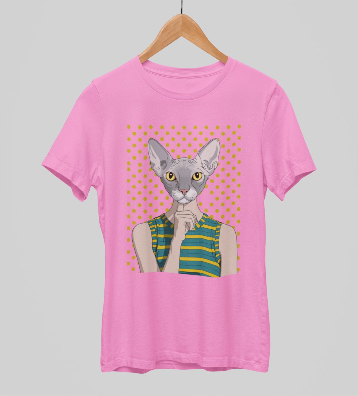 Rožiniai unisex marškinėliai "Sfinksė"