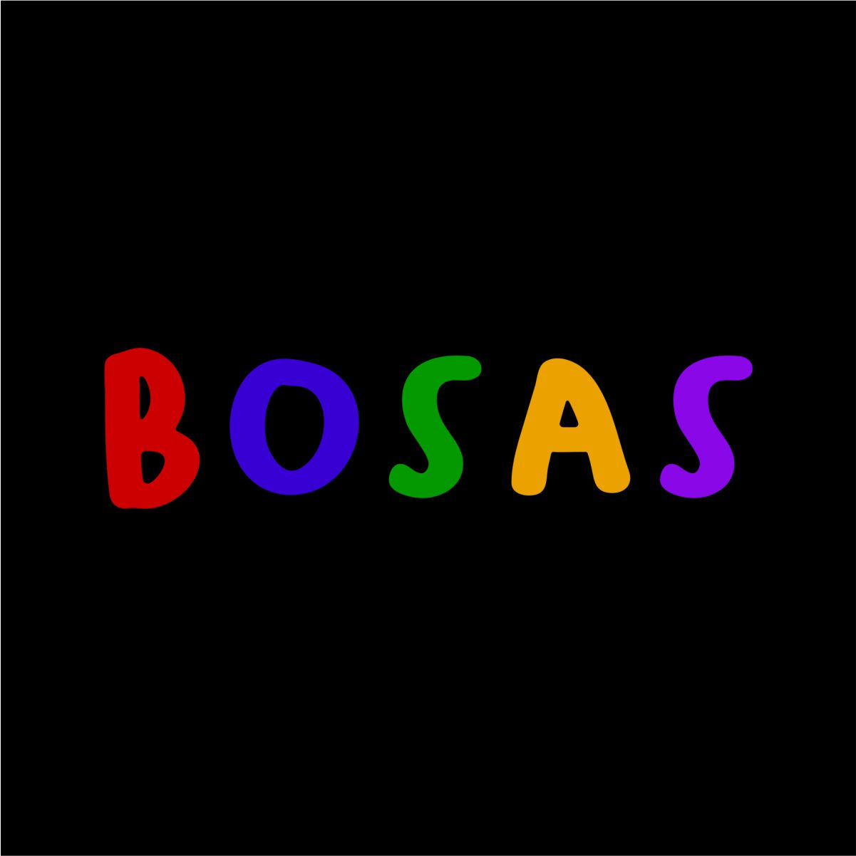 Juodas džemperis be gobtuvo "Spalvotas bosas"