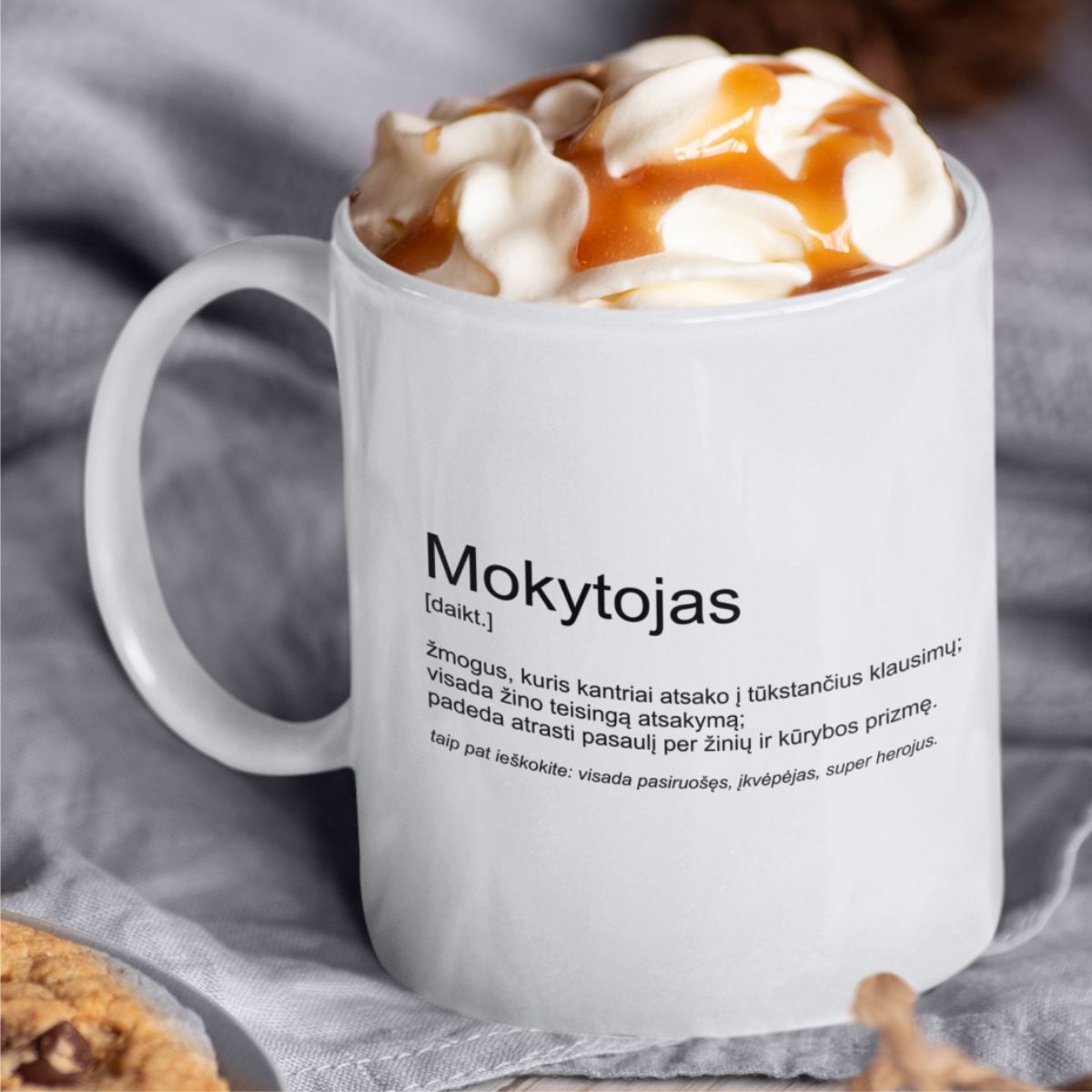 Puodelis su spauda "Mokytojas"