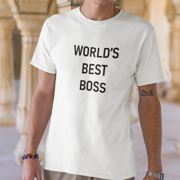 Balti Unisex marškinėliai "World's best boss"