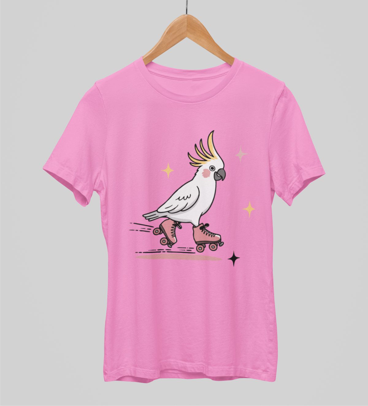Rožiniai unisex marškinėliai "Lekiam"
