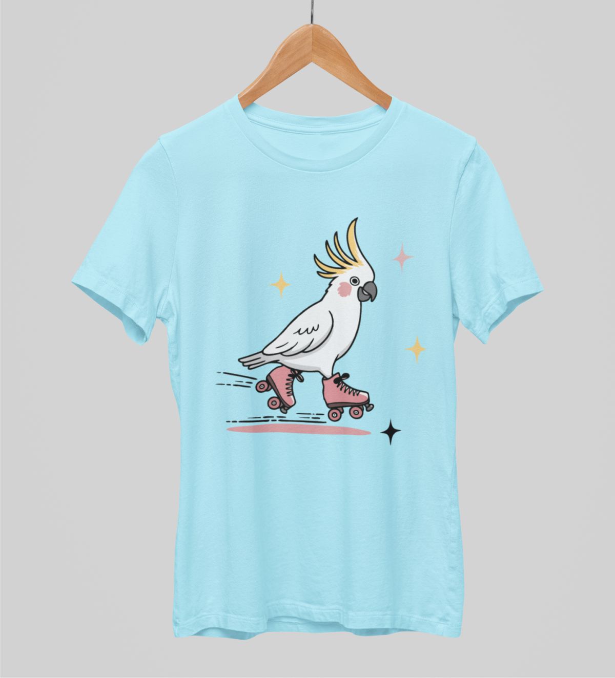 Melsvi unisex marškinėliai "Lekiam"