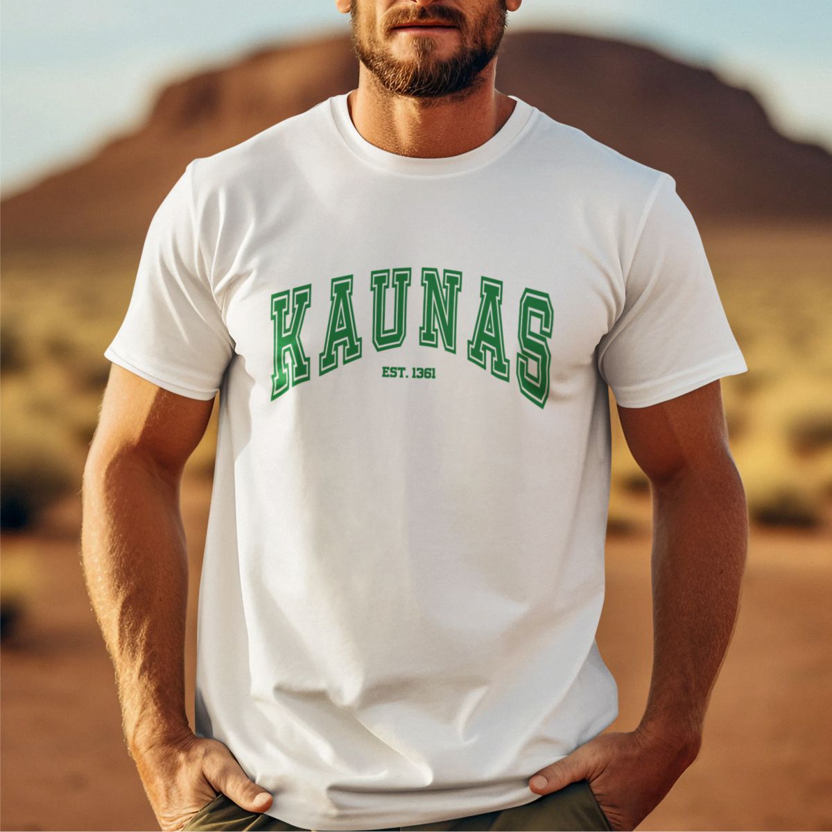 Balti UNISEX marškinėliai "Kaunas est 1361"