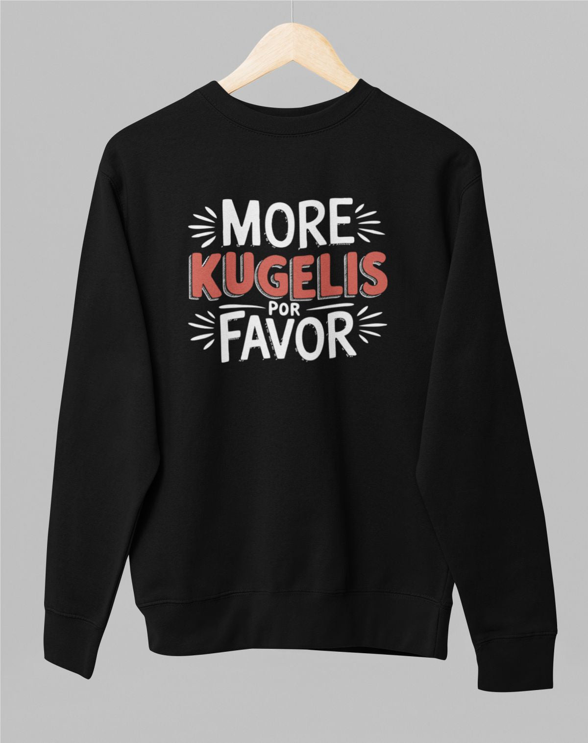 Juodas UNISEX džemperis be kapišono "More kugelis"