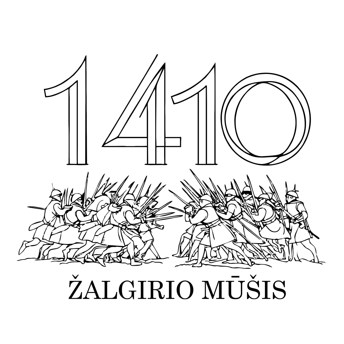 Balti unisex marškinėliai "1410 Žalgirio mūšis"