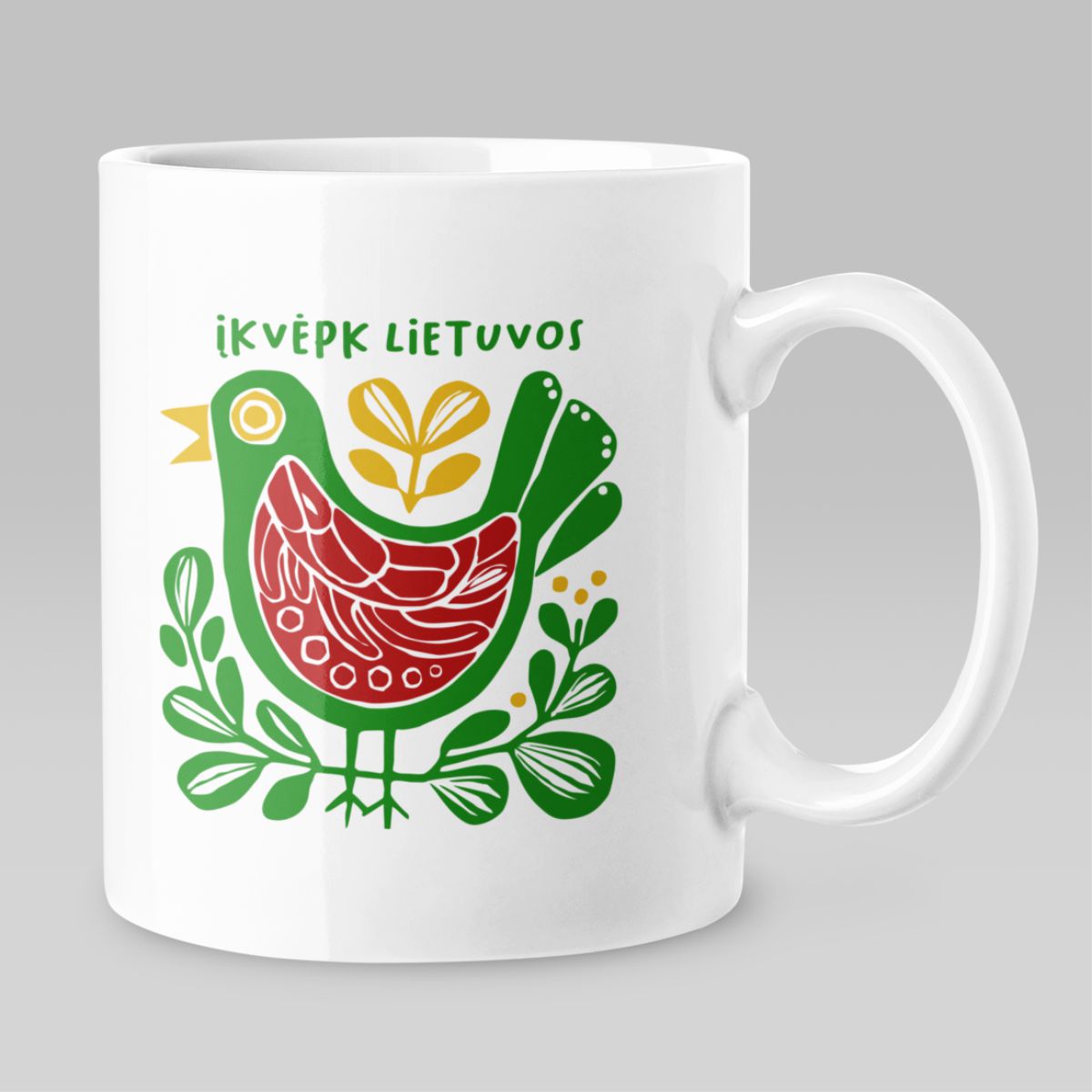 Puodelis su spauda "Įkvėpk Lietuvos"
