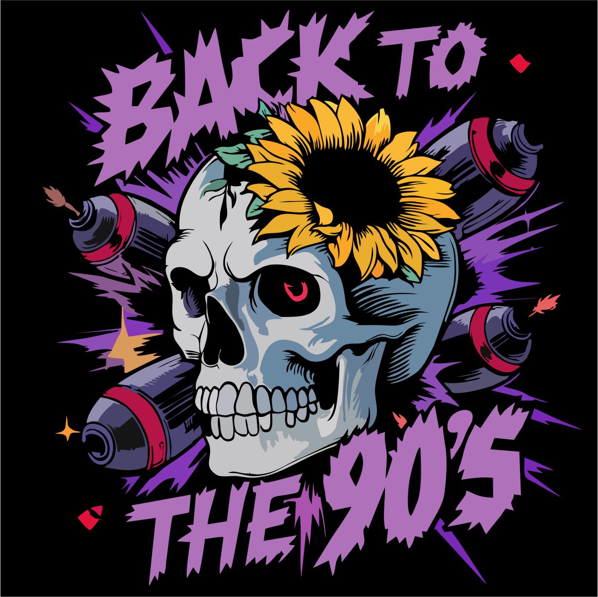Juodas UNISEX džemperis be gobtuvo "Back to the 90's"