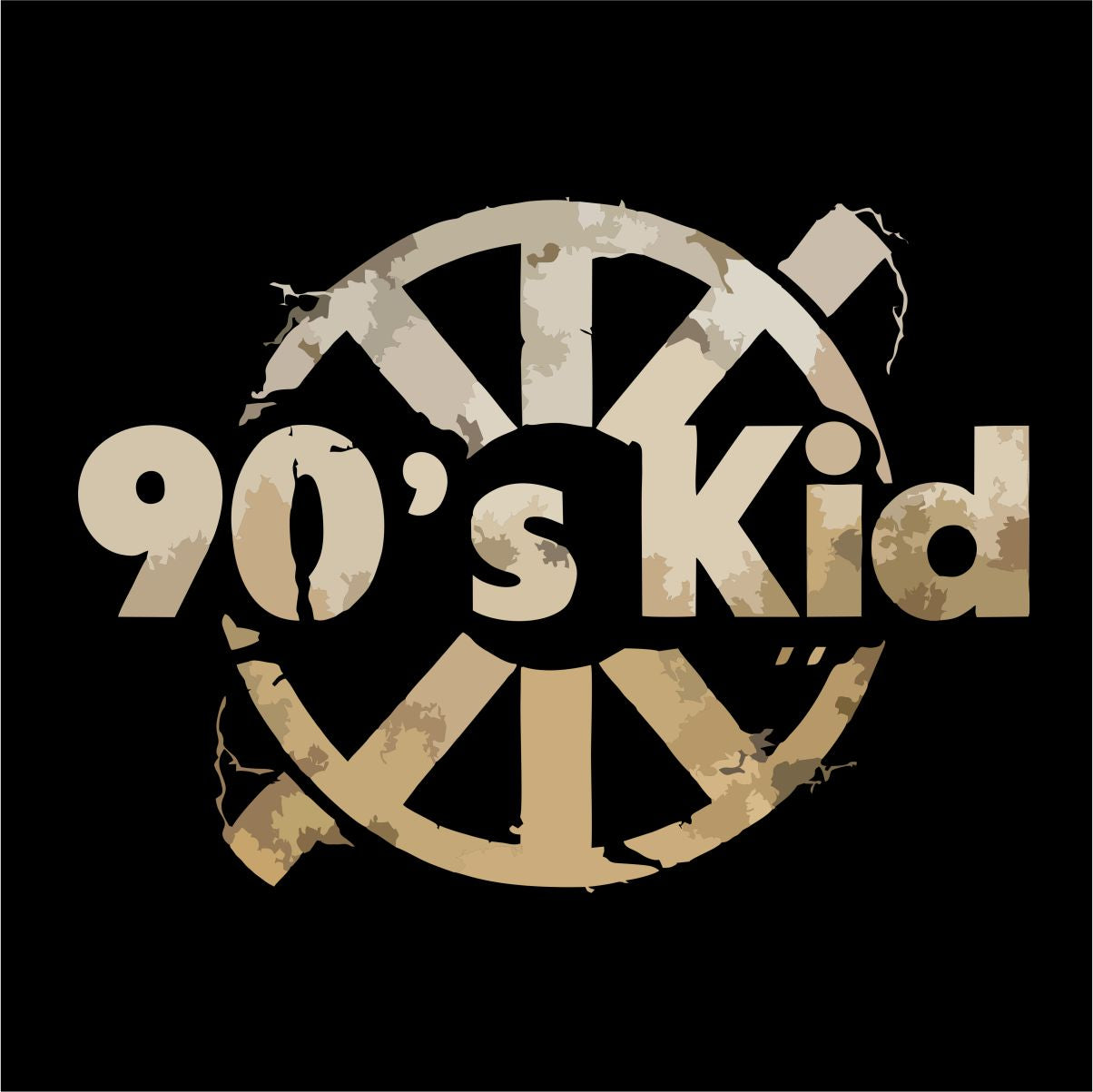 Juodi UNISEX marškinėliai "90's kid"