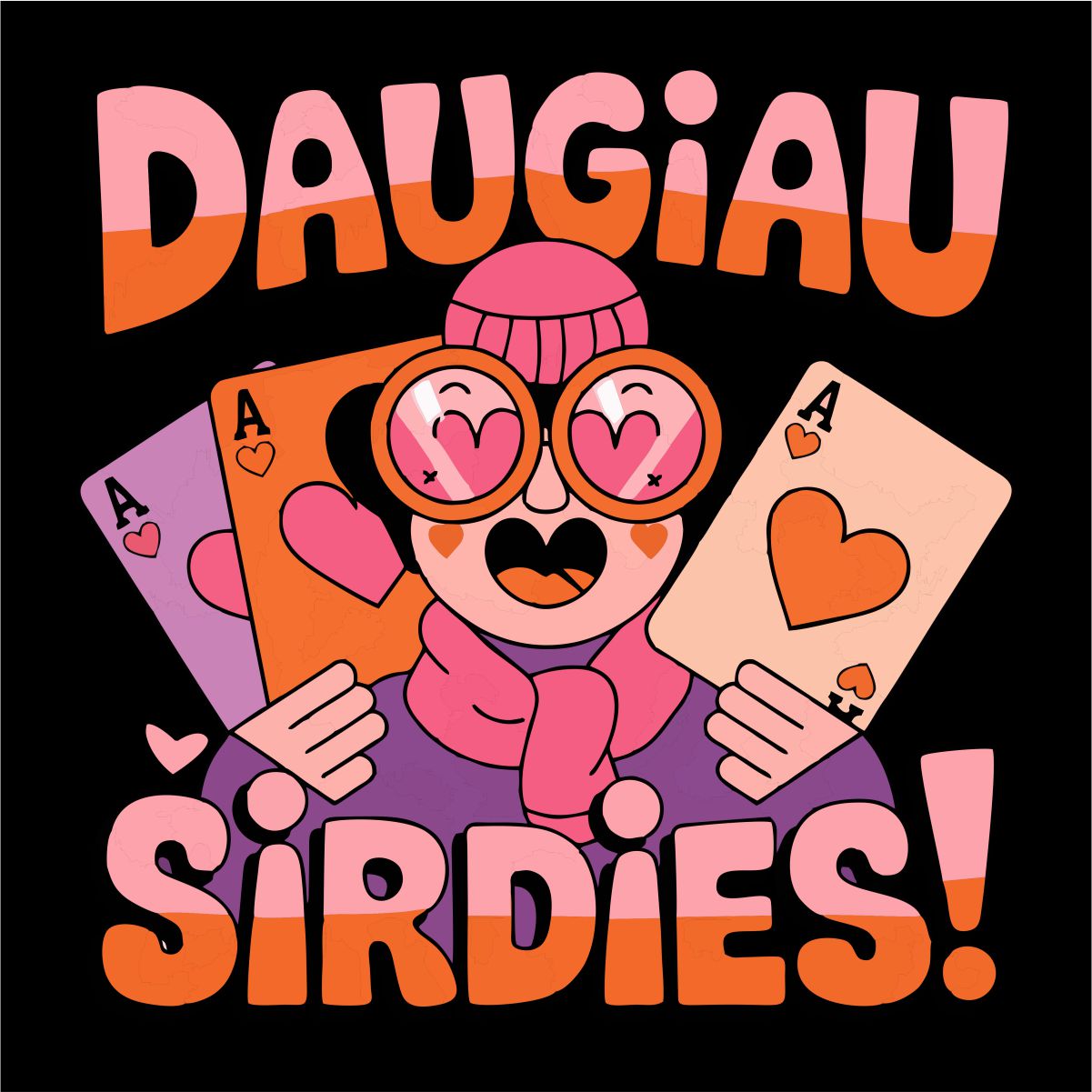 Juodi UNISEX marškinėliai su spauda ant nugaros "Daugiau širdies"