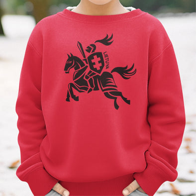 Raudonas vaikiškas džemperis "Vienspalvis Vytis"