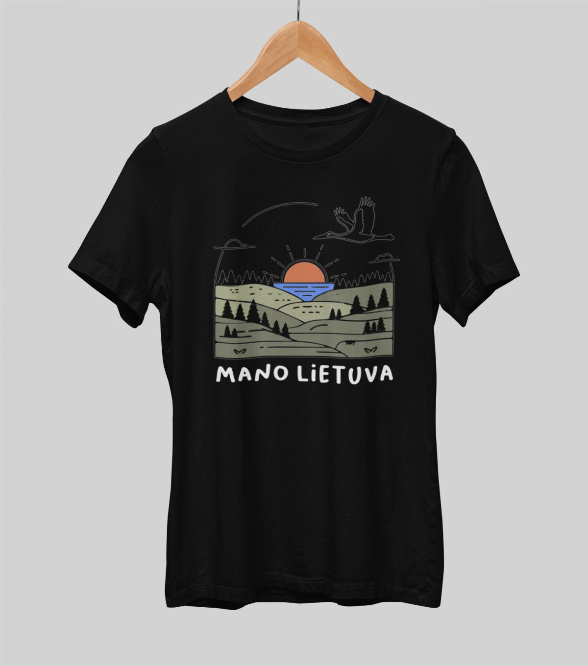 Juodi UNISEX marškinėliai "Mano Lietuva“