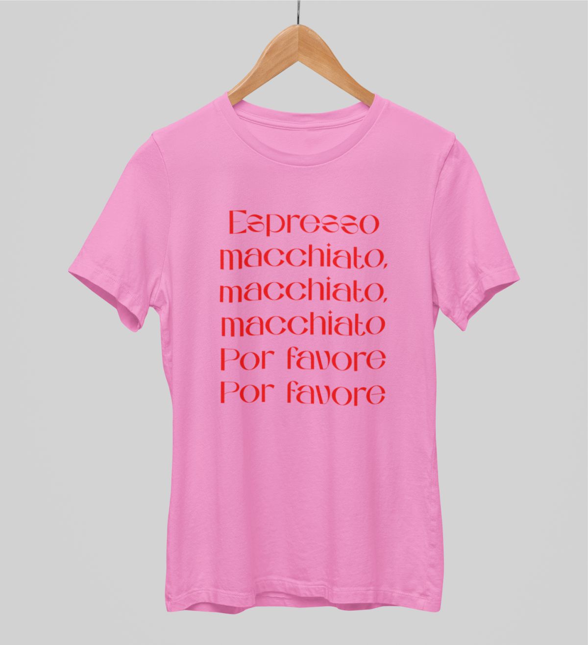 Rožiniai unisex marškinėliai "Espresso"