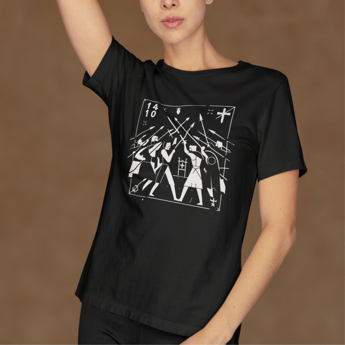 Juodi unisex marškinėliai "1410 pergalė"