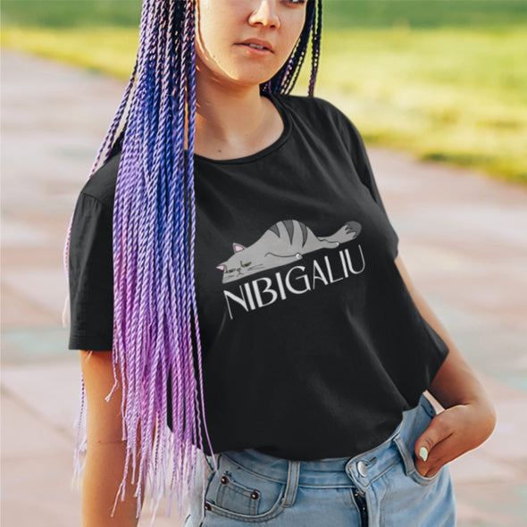 Juodi UNISEX marškinėliai "Nibigaliu naujas"