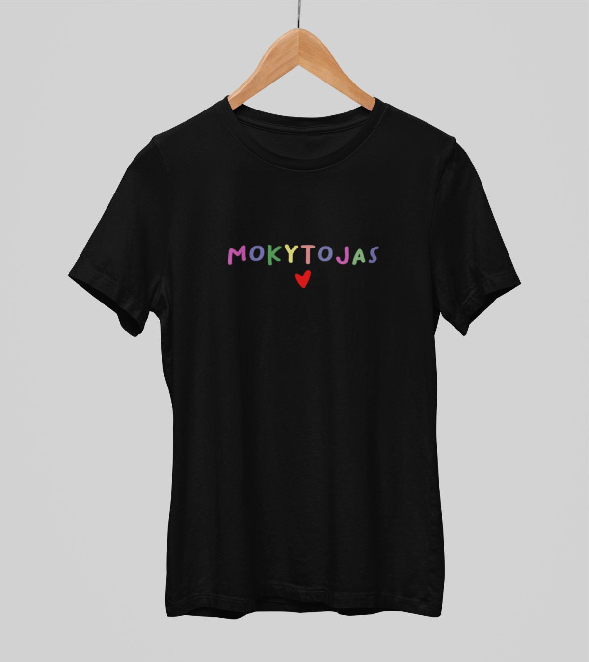 Juodi UNISEX marškinėliai "Spalvotas mokytojas"