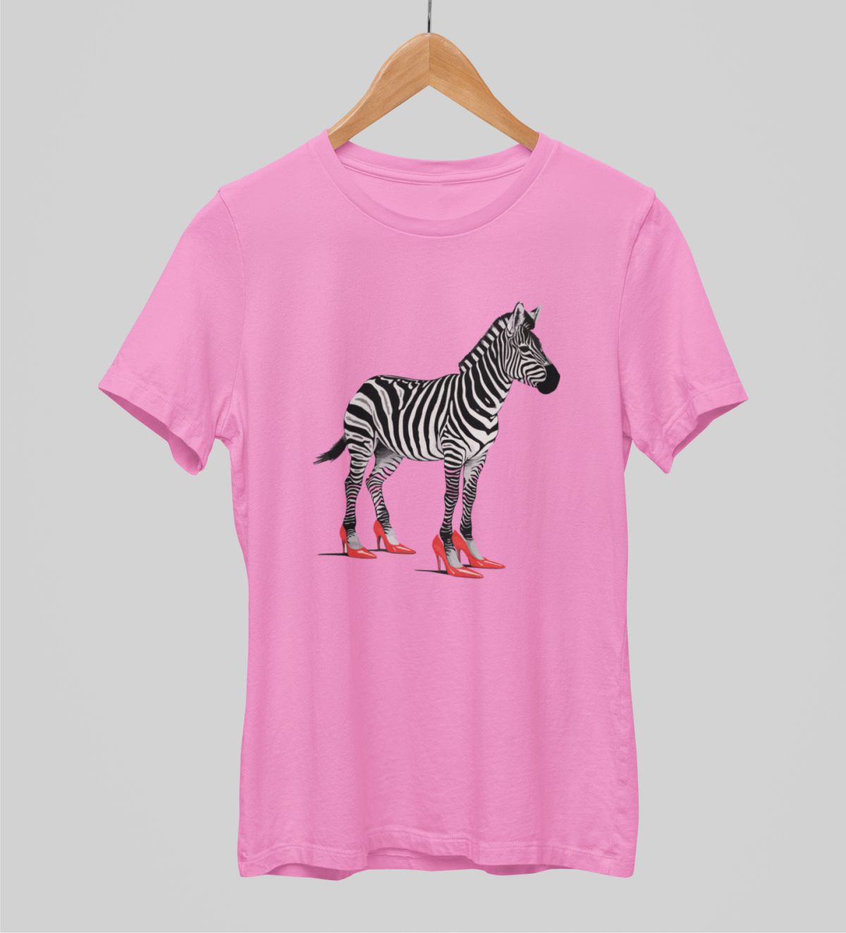 Rožiniai unisex marškinėliai "Zebriukas"