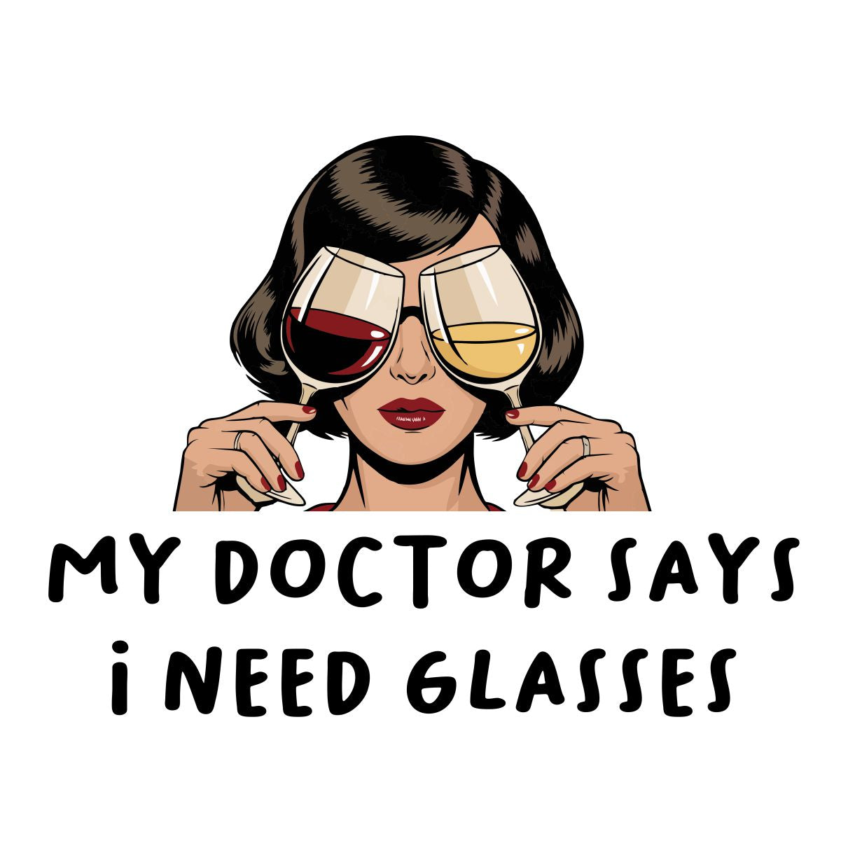 Balti  UNISEX marškinėliai "My doctor says"