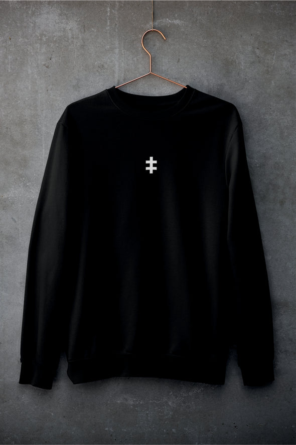 Juodas UNISEX džemperis "Baltas Jogailaičių kryžius" PASKUTINIAI VIENETAI (Stedman)