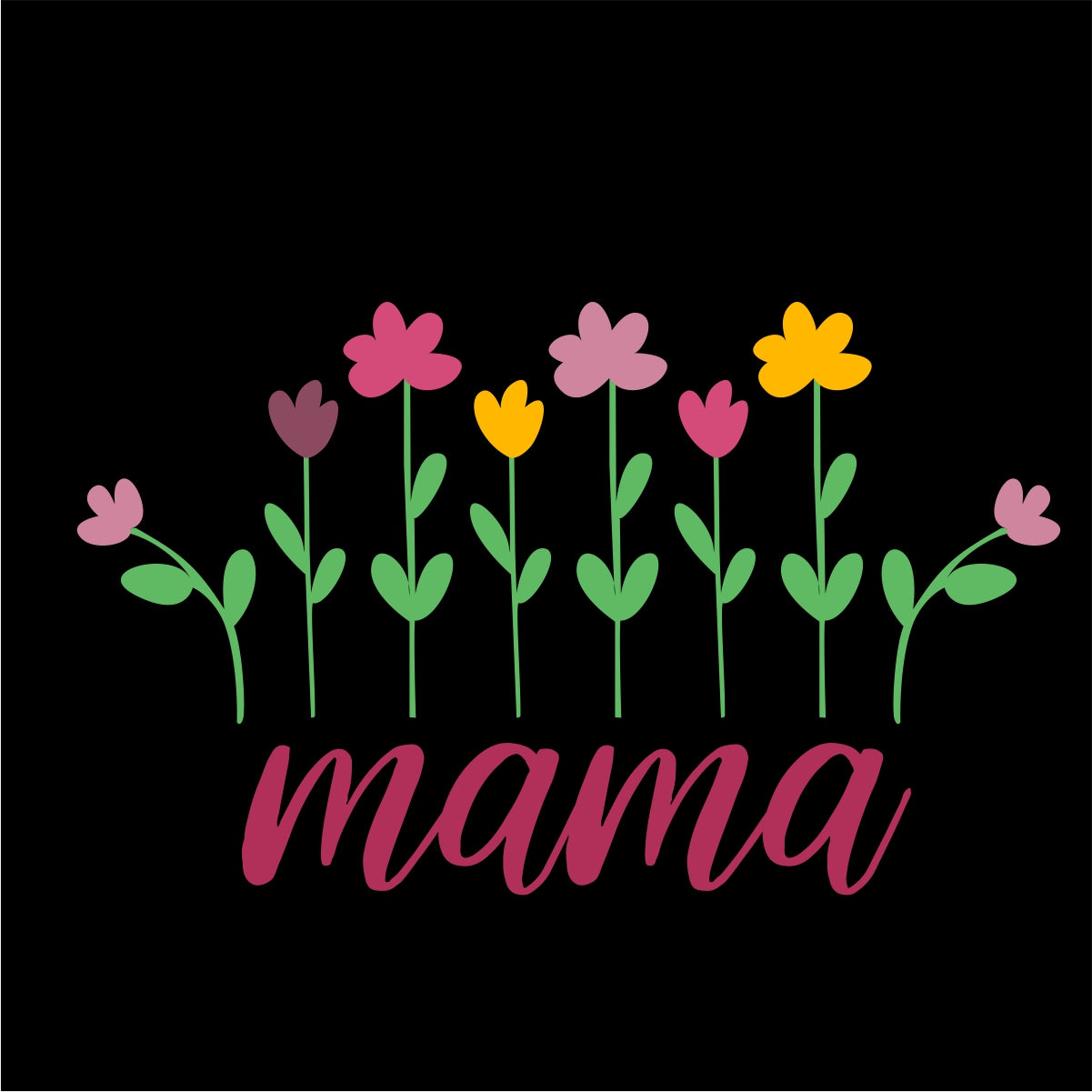 Juodi UNISEX marškinėliai "Mamos žiedynas“