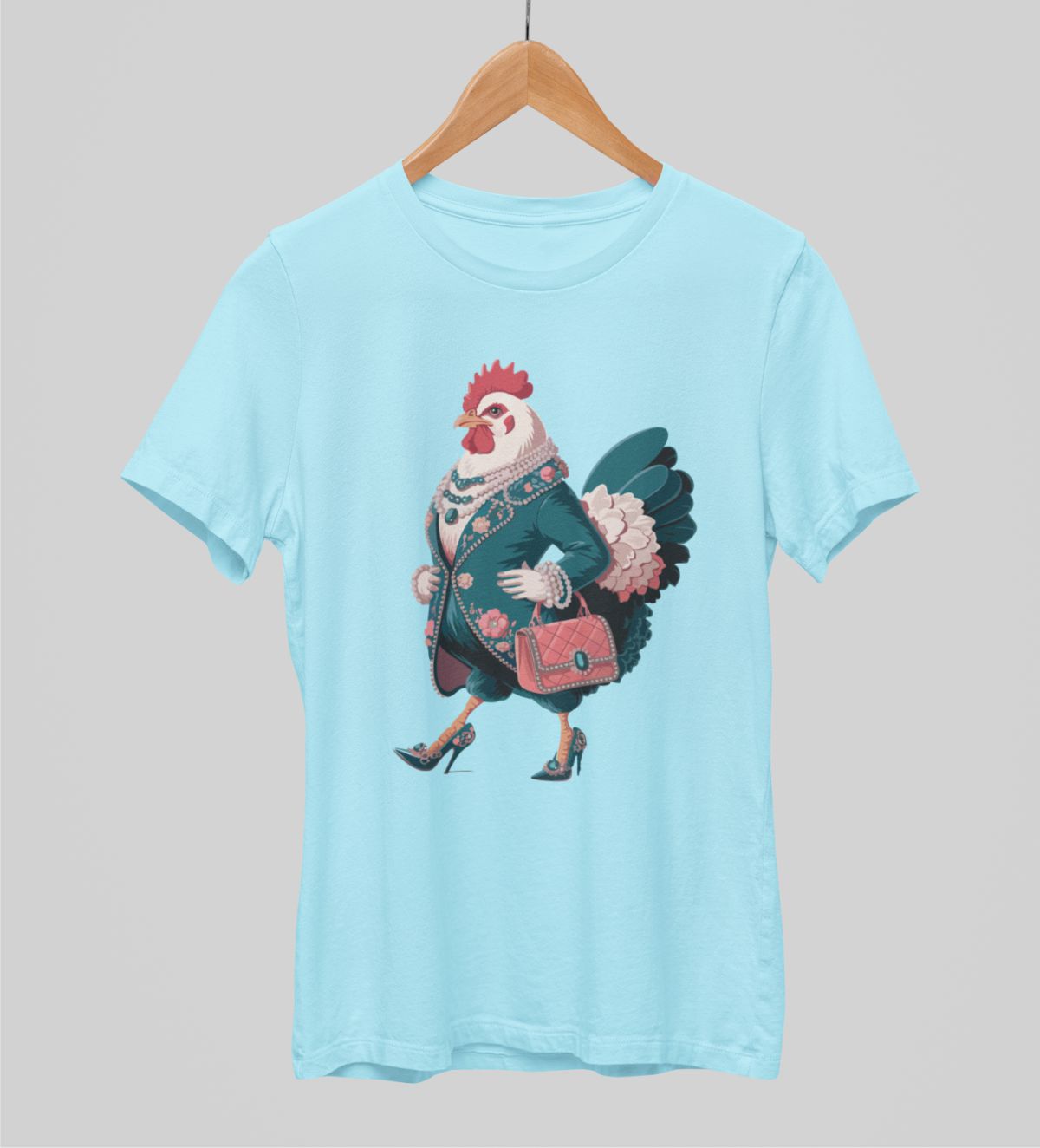 Melsvi unisex marškinėliai "Ponia"
