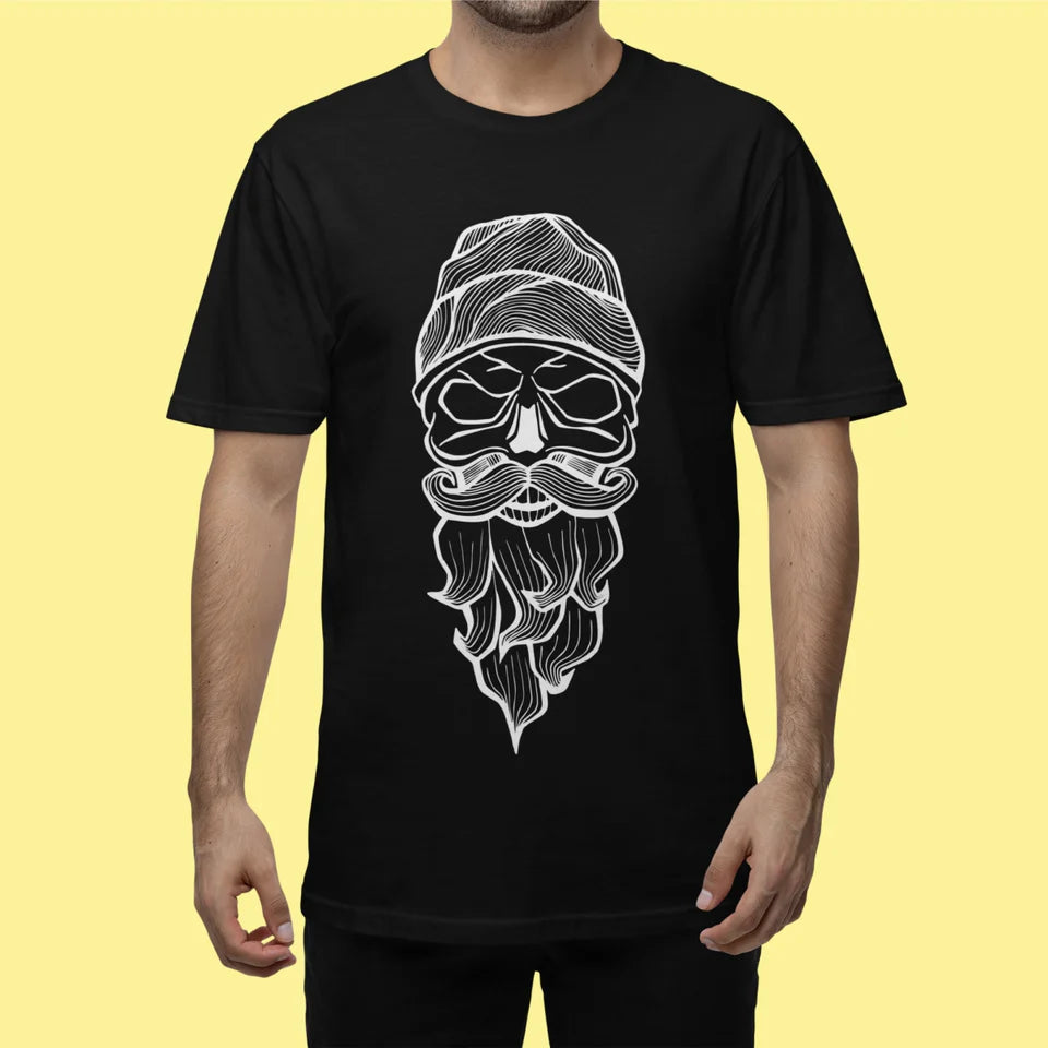 Juodi UNISEX marškinėliai "Kaukolė su kepure“. Pagaminta prekė. Greitas išsiuntimas!
