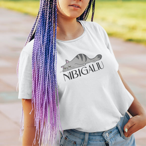 Balti UNISEX marškinėliai "Nibigaliu naujas"