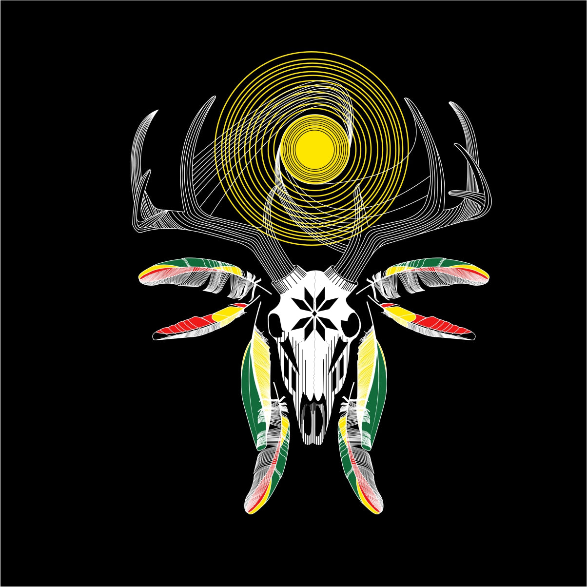 Juodas UNISEX džemperis be gobtuvo "Elnias devyniaragis naktis" (2XL dydis) ŠIURPNAČIO PASIŪLYMAS