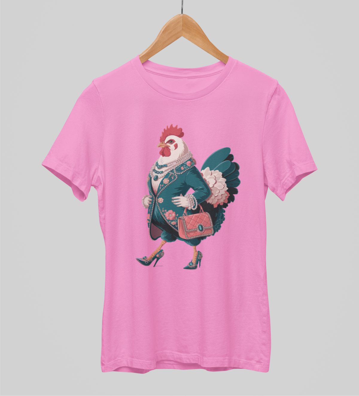 Rožiniai unisex marškinėliai "Ponia"